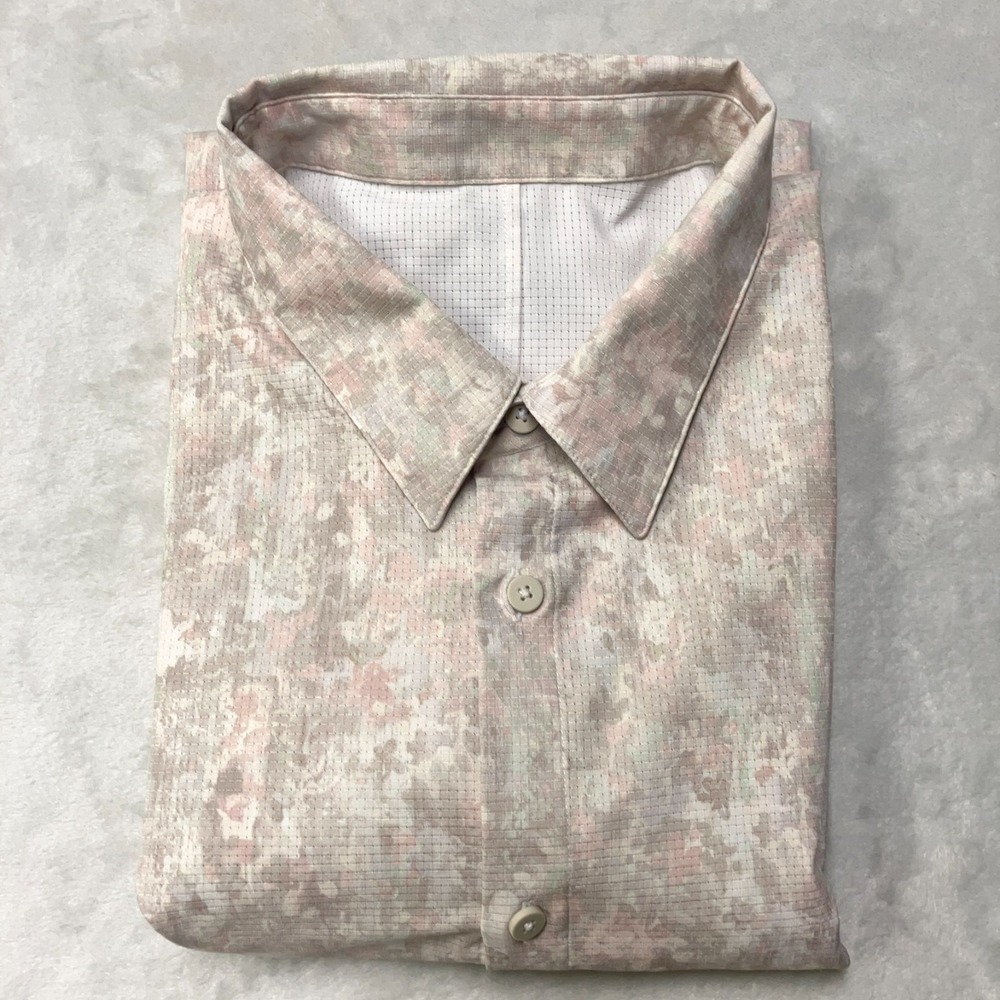 Lululemon Airing Easy Short Sleeve Shirt Mens L Camo Woven Performance LM3DWJS